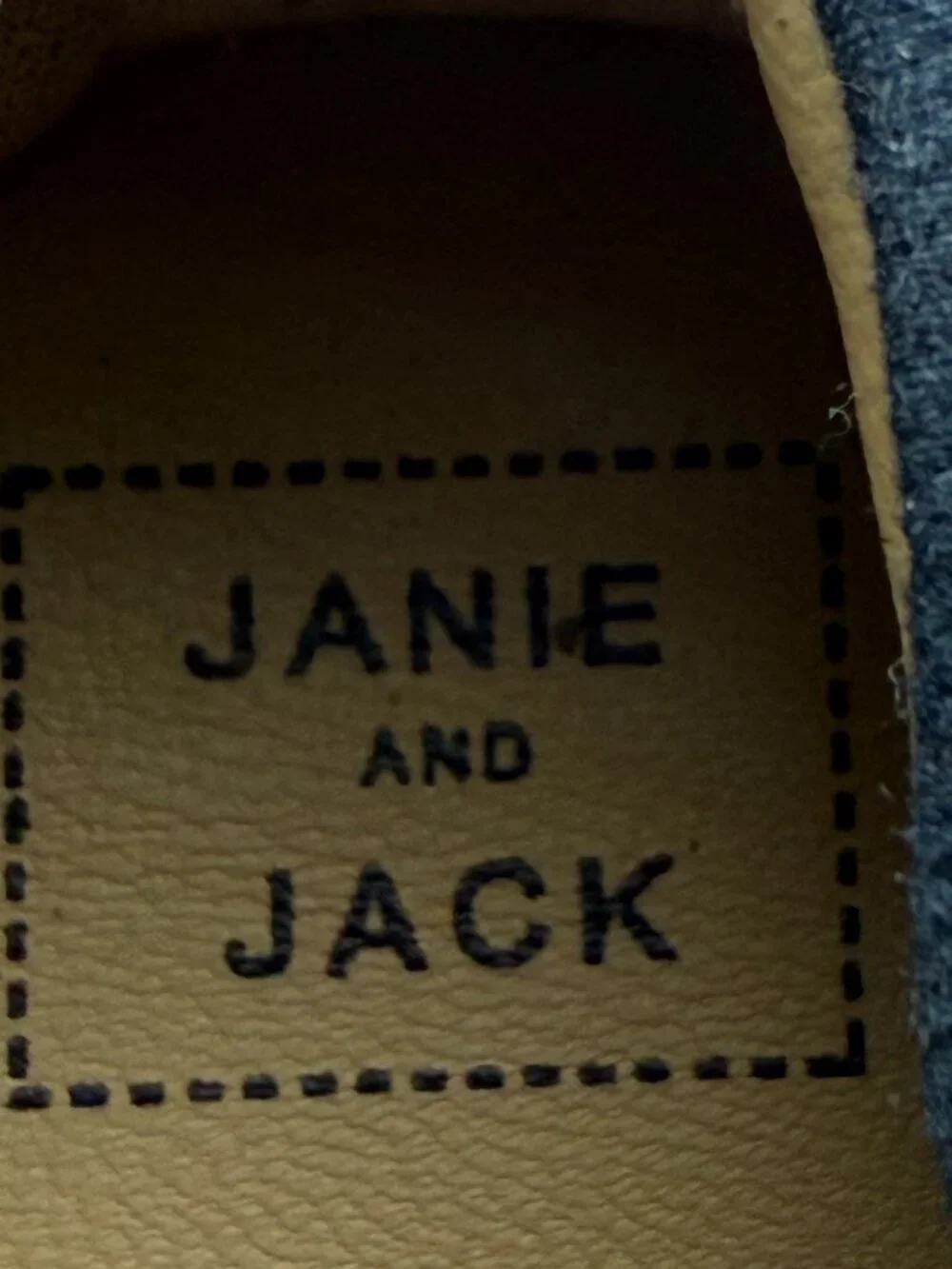 Janie and Jack Brown Canvas & Navy Boat Shoes Size 8